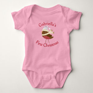 Body Bébé personnalisable Premier Noël Oiseau de bébé