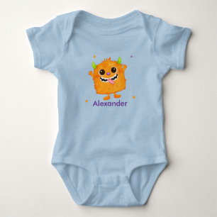 Body bébé personnalisé avec nom de monstre mignon