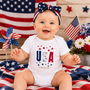 Body bébé personnalisé moderne USA 4 juillet