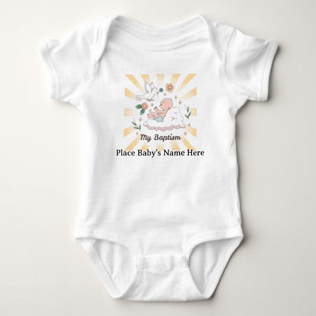 Body bébé personnalisé pour baptême (Devant)
