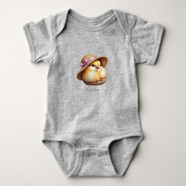 Body bébé Petit Poussin Ruban Rose (Devant)