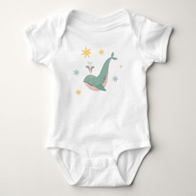 Body bébé Petite Baleine avec Étoiles (Devant)