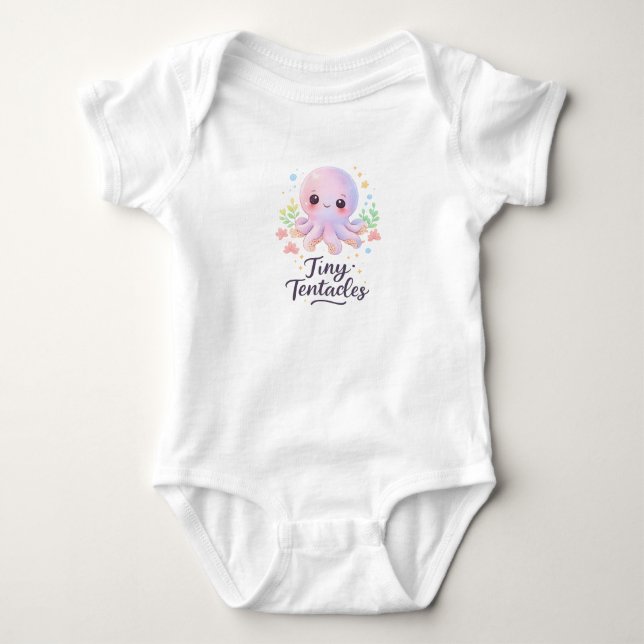 Body bébé petite pieuvre à tentacules (Devant)