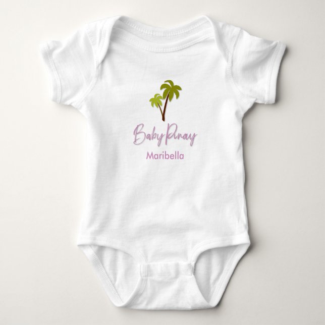 Body Bébé Pinay Palm Tree avec nom personnalisé (Devant)