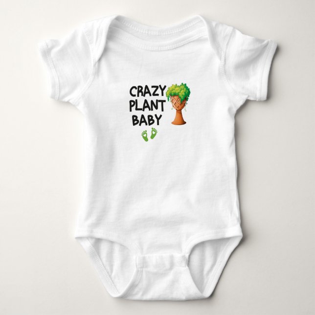 Body Bébé Plante Folle, Bébé Mignon à Base de Plantes  (Devant)