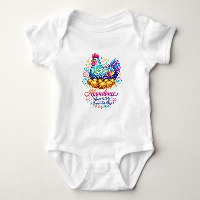 Body bébé Poule Dorée 8 Œufs Abondance (Devant)