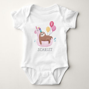 Body bébé pour 1er anniversaire de petite licorne 
