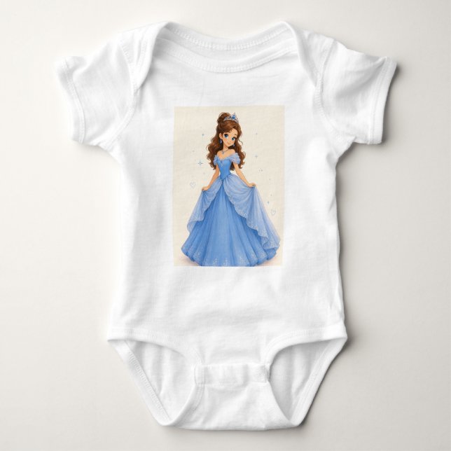Body bébé princesse bleue adorable (Devant)