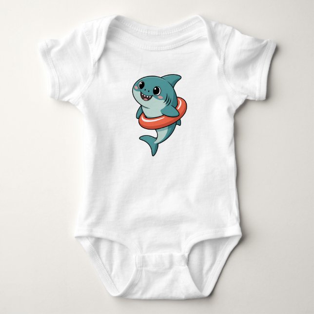 Body Bébé requin mignon avec flotteur | (Devant)