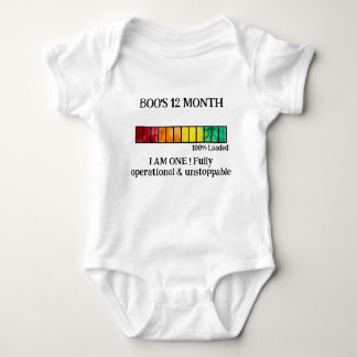 Body bébé rigolo avec étapes en aquarelle | 12 Moi