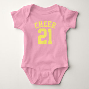 Body Bébé rose et jaune   Design Jersey Sport