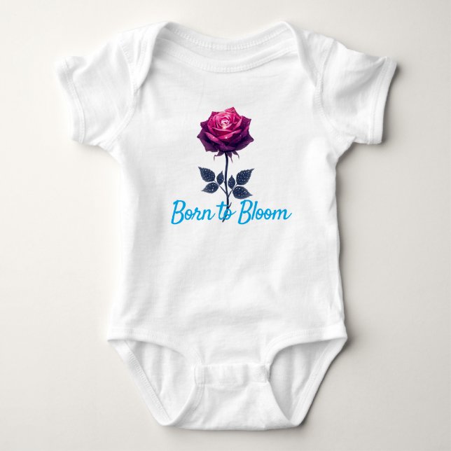 Body bébé Rose Florale – Né pour s'épanouir (Devant)