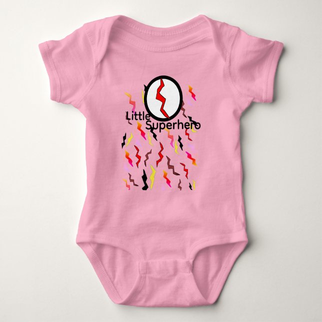 Body Bébé Rose Rouge Jaune Éclairs  (Devant)