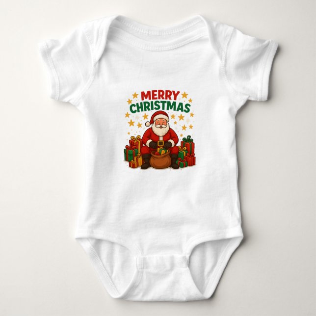 Body bébé Santa Baby – Cadeau de Noël de fête (Devant)