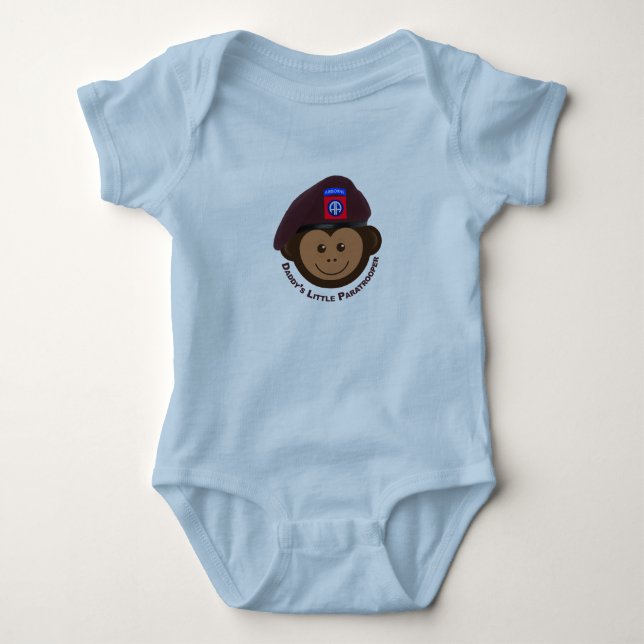 Body Bébé singe "Le petit parachutiste de papa" (Devant)