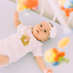 Body bébé So Cute lapin mignon et fleurs jaune