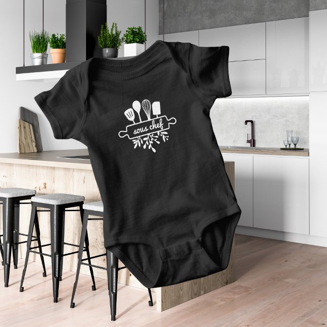 Body Bébé Sous Chef Petit Aide de Cuisine Blanc (Créateur téléchargé)