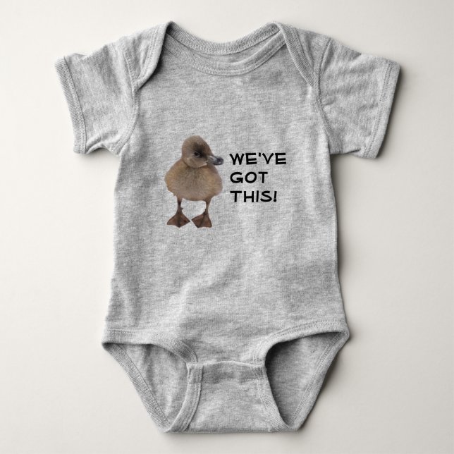 Body Bébé Sprinkle mignonne Gris Duckling Custom (Devant)