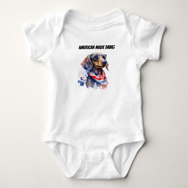 Body Bébé teckel du 4 juillet (Devant)