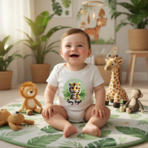 Bébé Tigre Mignon Nursery Jungle Nom Personnalisé