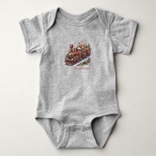 Body bébé Train de Noël Festif