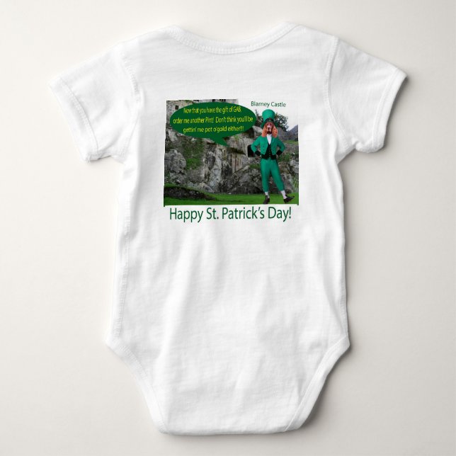 Body bébé un morceau. Joyeuse Saint Patrick's Day. iris (Dos)
