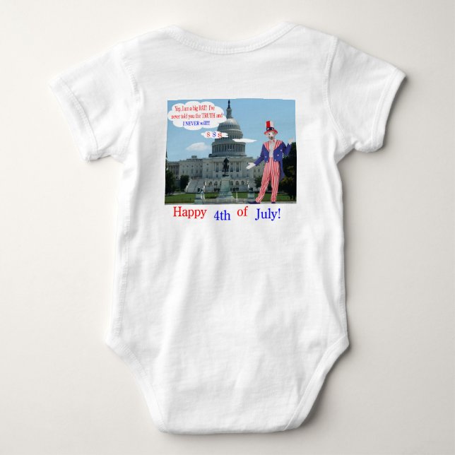Body bébé un morceau. Joyeux 4ème rat/unclesam (Dos)