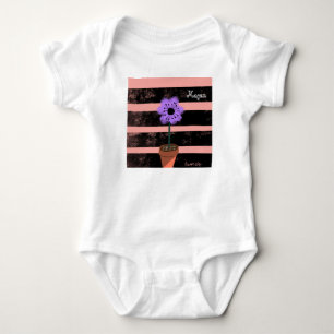 Body Bébé Vêtements Rayures Violettes Été