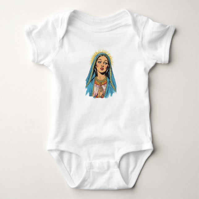 Body bébé Vierge Marie de style rétro (Devant)