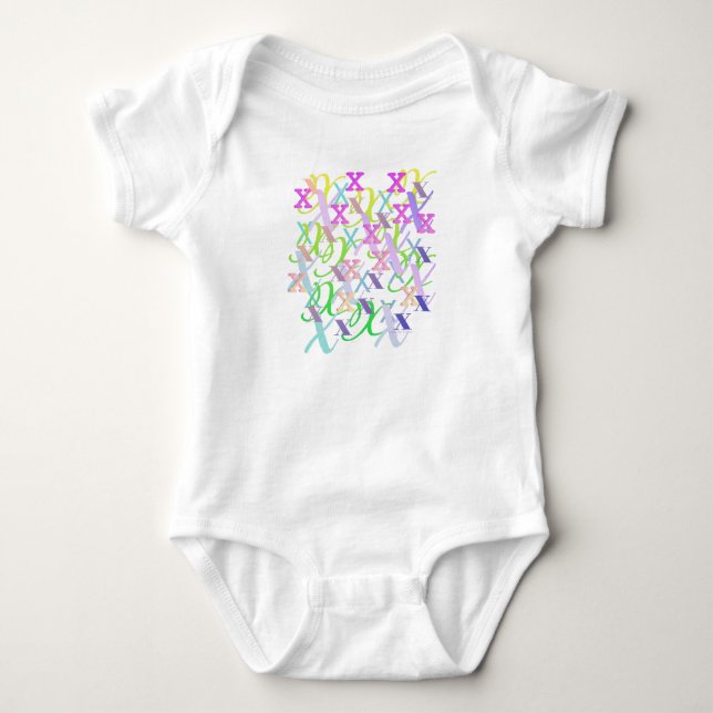 Body bébé "X" Confettis Lettre (Devant)
