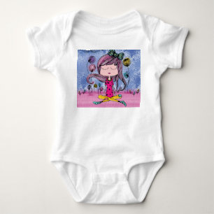 Body bébé yoga Illustration fille mignonne