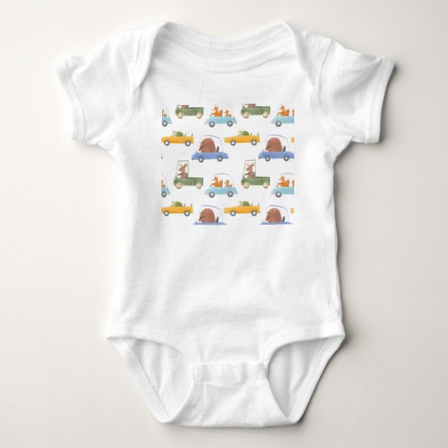 Body Bébés : motif d'aquarelle dessiné à la main. (Devant)
