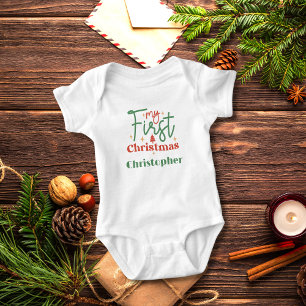 Body Bébés personnalisés Baby First 1st Christmas Cadea