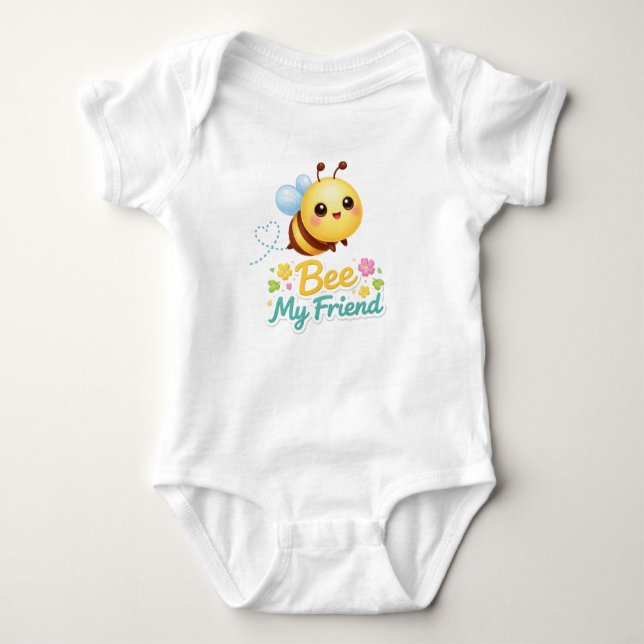 Body Bee My Friend Baby Bodysuit – Cute Smiling Bee wit (Devant)