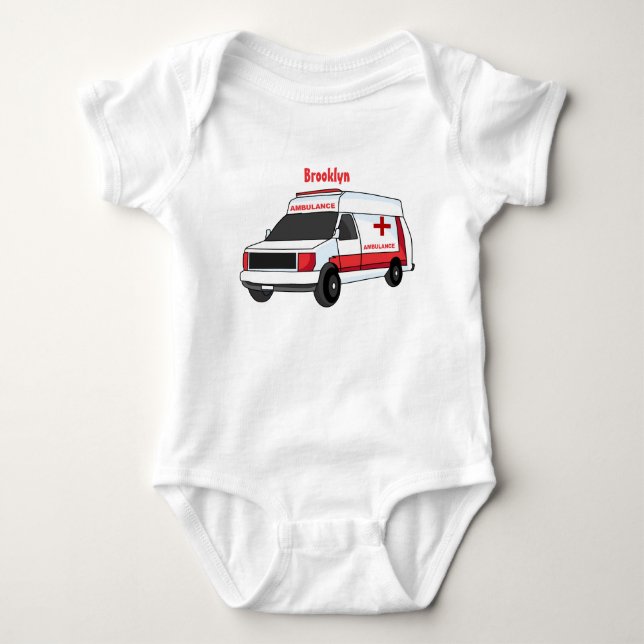 Body Belle ambulance rouge caricature van (Devant)