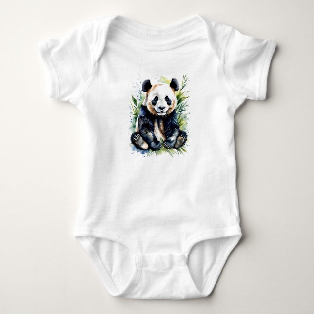 Body Belle aquarelle mignonne Ours Panda Croustillant (Devant)