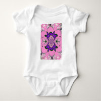 Belle Bébé rose Floral Purple Shade Motif Art