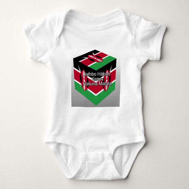 Body Belle Belle Cube Kenyane Drapeau avec salutation (Devant)
