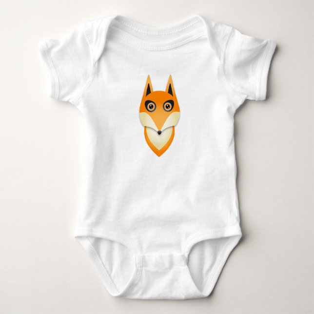 Body Belle combinaison bébé garçon renard orange vif (Devant)
