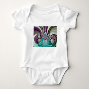 Body Belle impression Angélique Purple et Cyan Abstrait