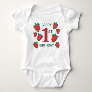 Body Berry First Birthday Strawberry Baby Outfit