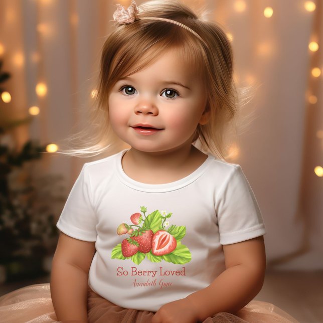 Body Berry Loved Baby Toddler T-Shirt Fraises (So Berry Loved Strawberry Newborn Baby Bodysuit
)