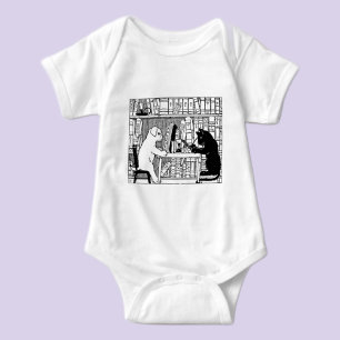 Body Bibliothèque Chaton et Chien de Style Ancien, Litt
