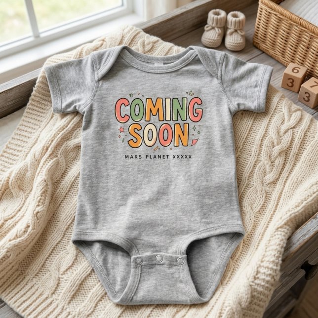 Body Bientôt un bébé (annonce de grossesse) vintage (retro pregnancy reveal baby clothes, timeless gender reveal baby outfit)