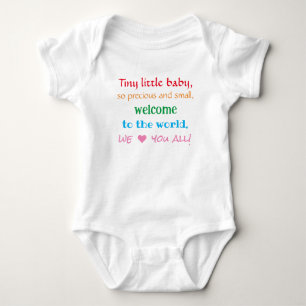 Body Bienvenue Baby One Piece, Unisex, Rhyme, Colorée
