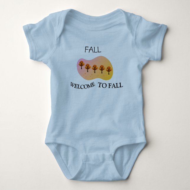 Body Bienvenue en Automne Bébé Bleu Clair (Devant)