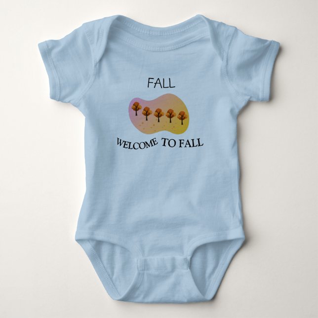 Body Bienvenue en automne Bébé Bleu Clair (Devant)
