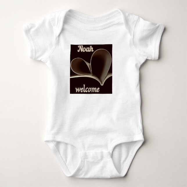 Body Bienvenue Noah Coeur Bodysuit Bébé. (Devant)