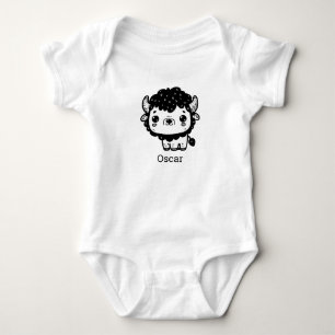 Body Bison bouffant Baby - Kawaii Farm Animal Art