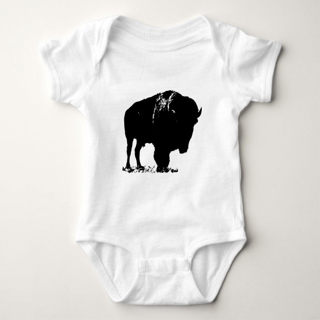 Body Bison de bison noir et blanc Pop Art (Devant)